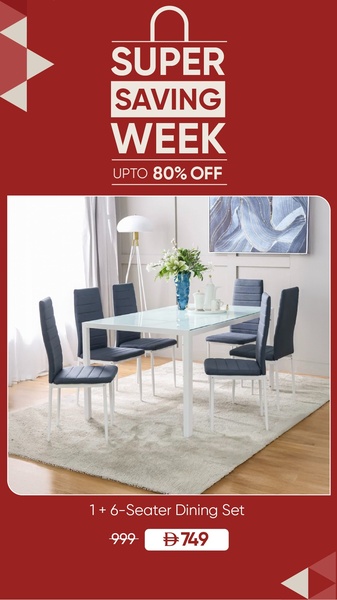 dining table set, dining room furniture, dining table, dining chairs, kitchen table set, discount offer, bestseller push, lifestyle, bold, trustworthy, red, neutral
